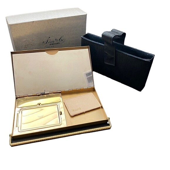 Vintage Volupte Swinglok Compact W/ Black Evening Bag Case with Handle Unused - Picture 5 of 6